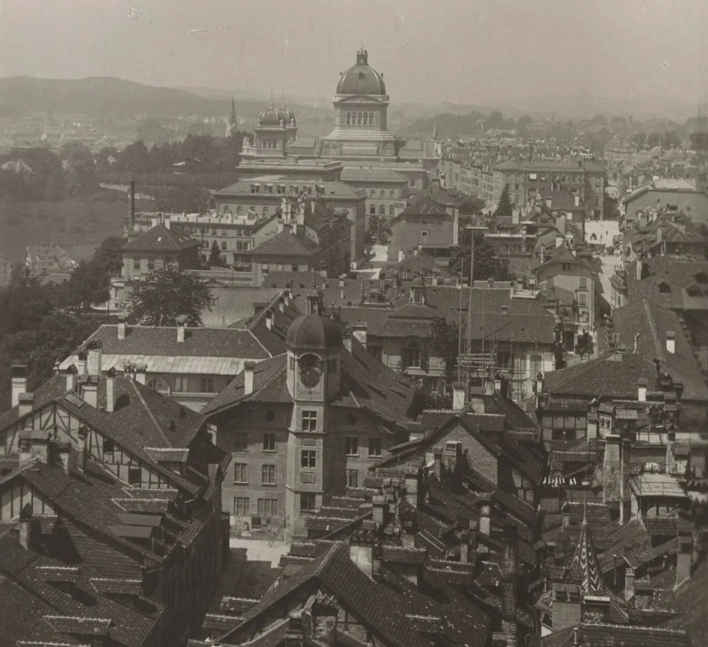 Панорама Берна с Федеральным дворцом, 1906 год