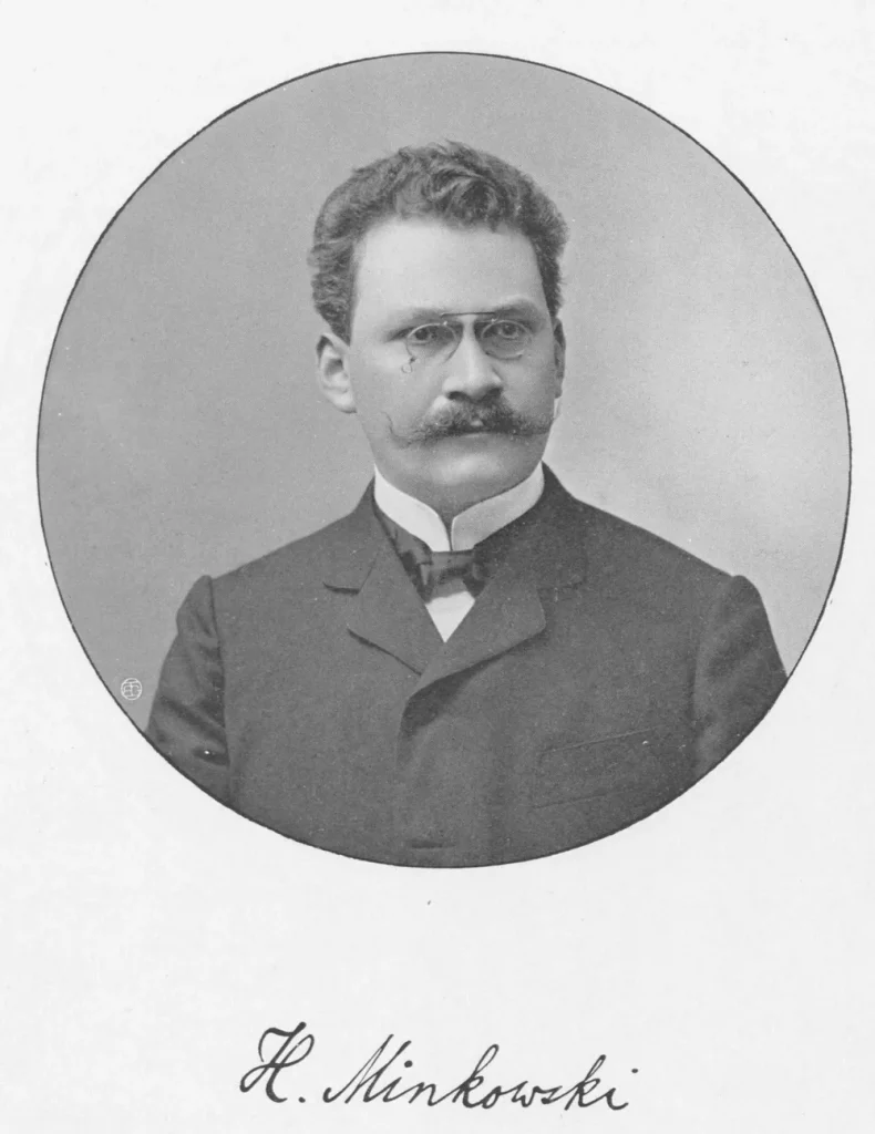 Герман Минковский, портрет из брошюры «Пространство и время», 1909 год