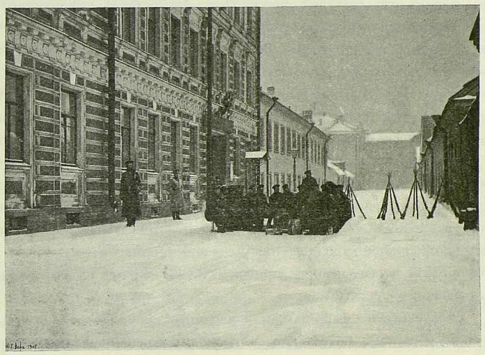 Рота лейб-гвардии Финляндского полка на Васильевском острове 9 января 1905 года