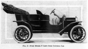 Ford Model T 1908 года, пятиместный туринг с левым рулём, снимок из журнала Motor Age