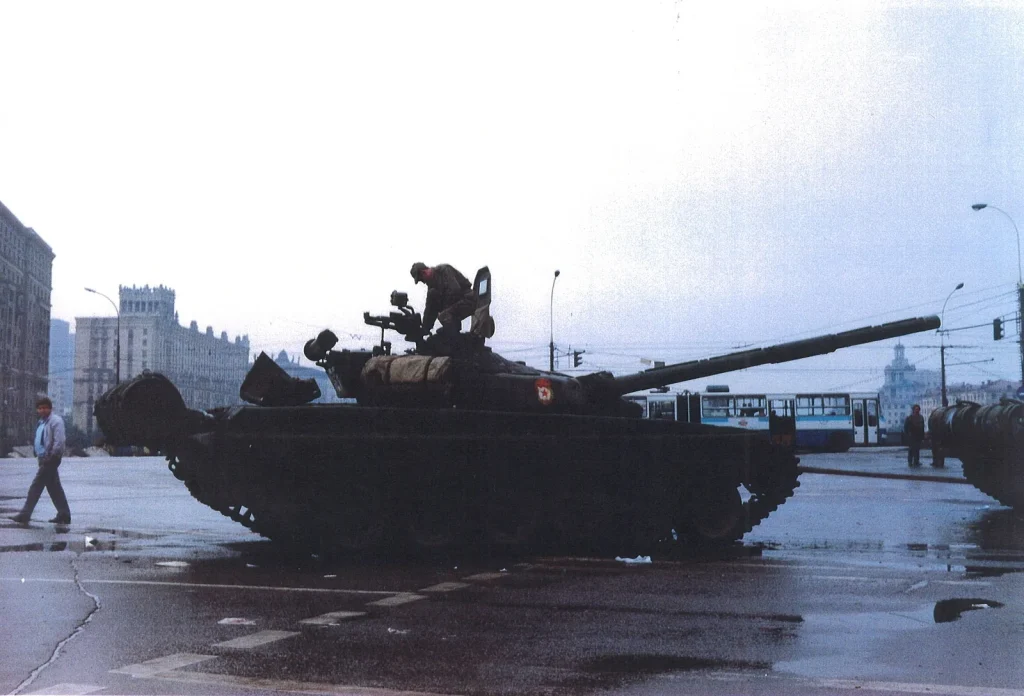 Танки у Белого дома в Москве, 20 августа 1991 года