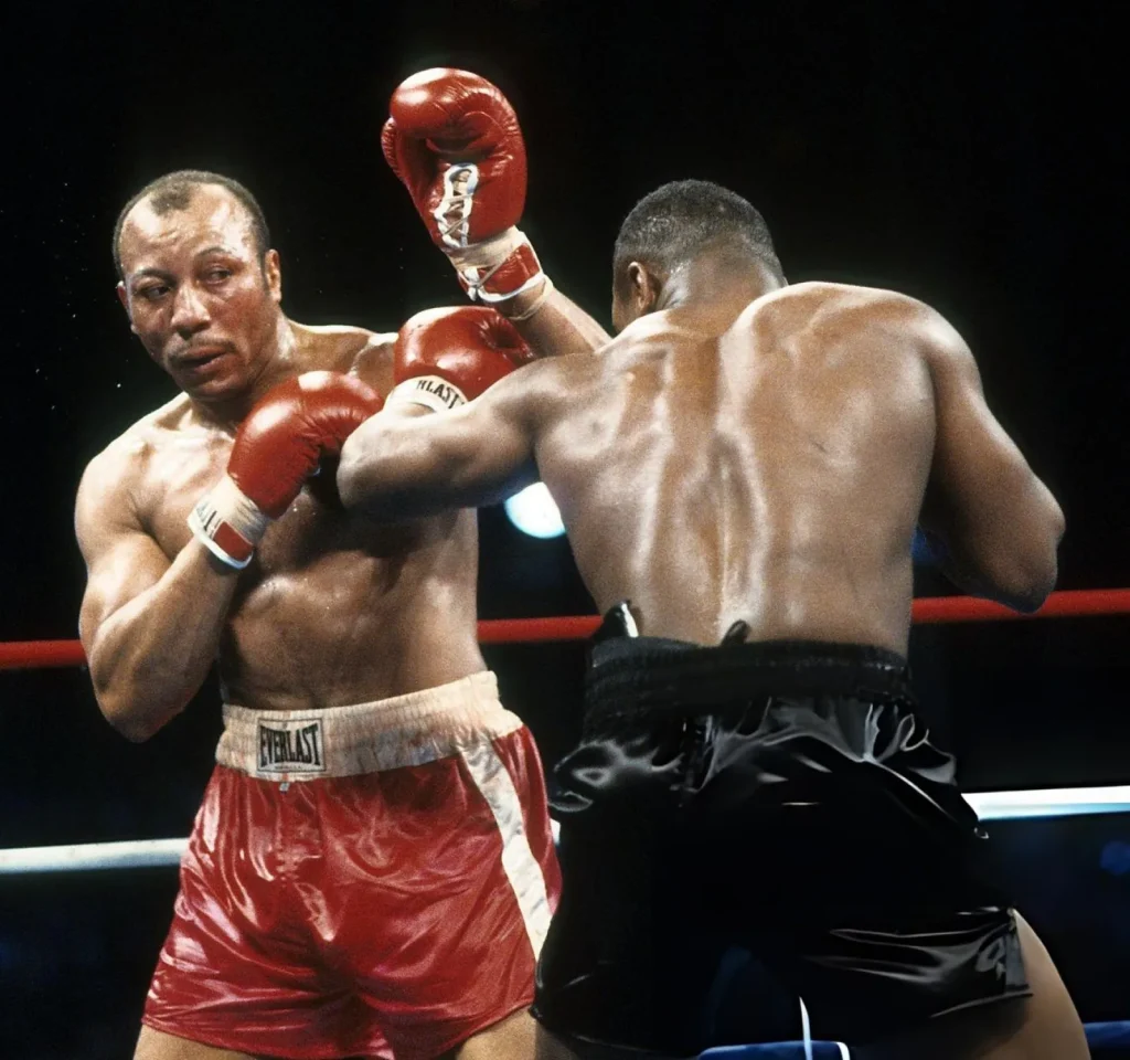 Майк Тайсон в бою с Джеймсом Смитом за титул WBA, март 1987 года
