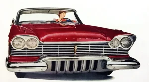 Plymouth Belvedere 1957 года, вид спереди, фрагмент рекламы Plymouth 1957 года