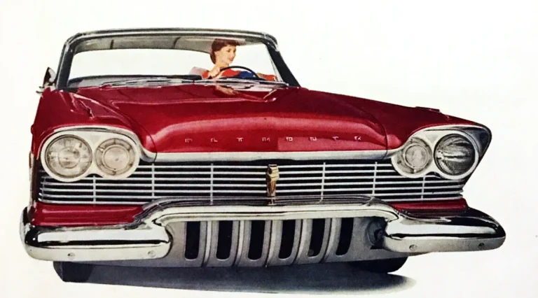 Plymouth Belvedere 1957 года, вид спереди, фрагмент рекламы Plymouth 1957 года