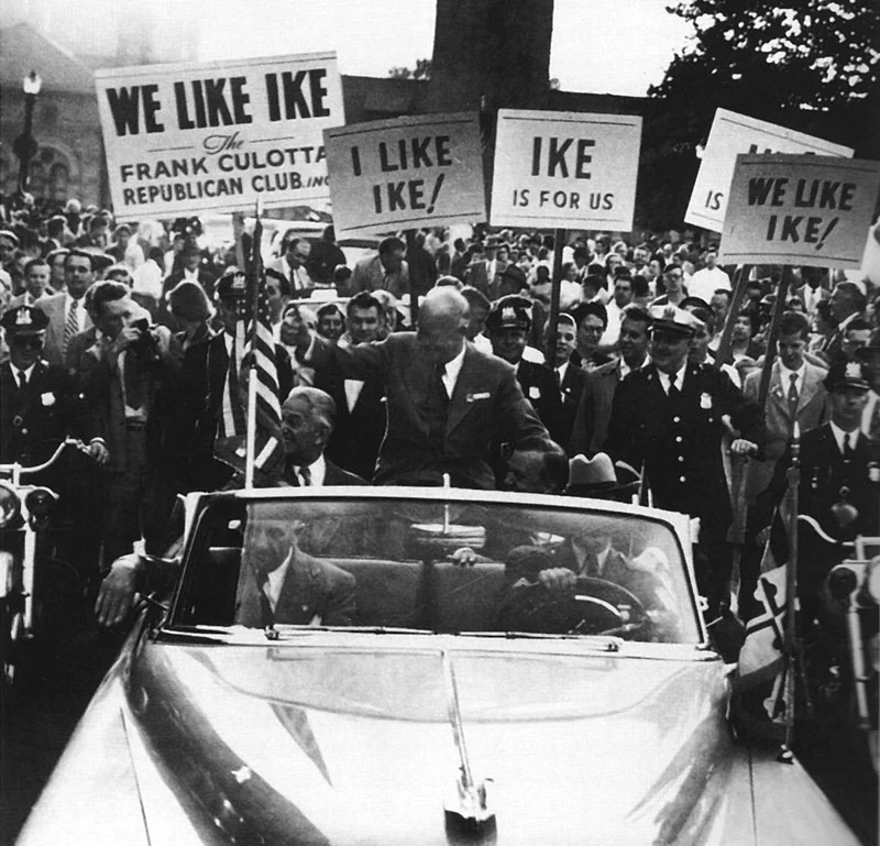 Кампания Эйзенхауэра в Балтиморе, плакаты «I Like Ike», сентябрь 1952 года