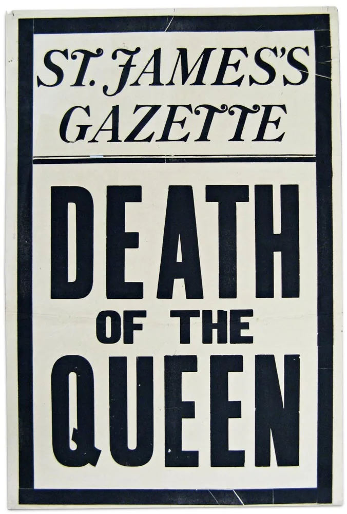 Афиша газеты St James's Gazette 1901 года: Death of the Queen