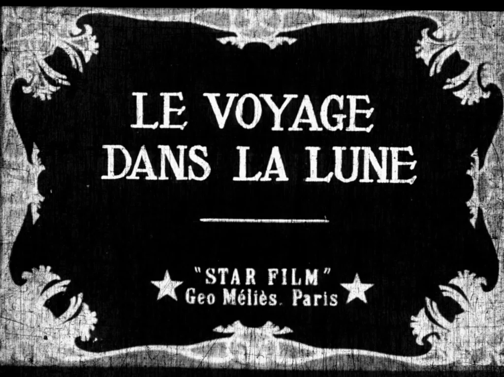 Начальный титр фильма Le Voyage dans la Lune со звёздами и надписью Star Film, Geo Méliès, Paris