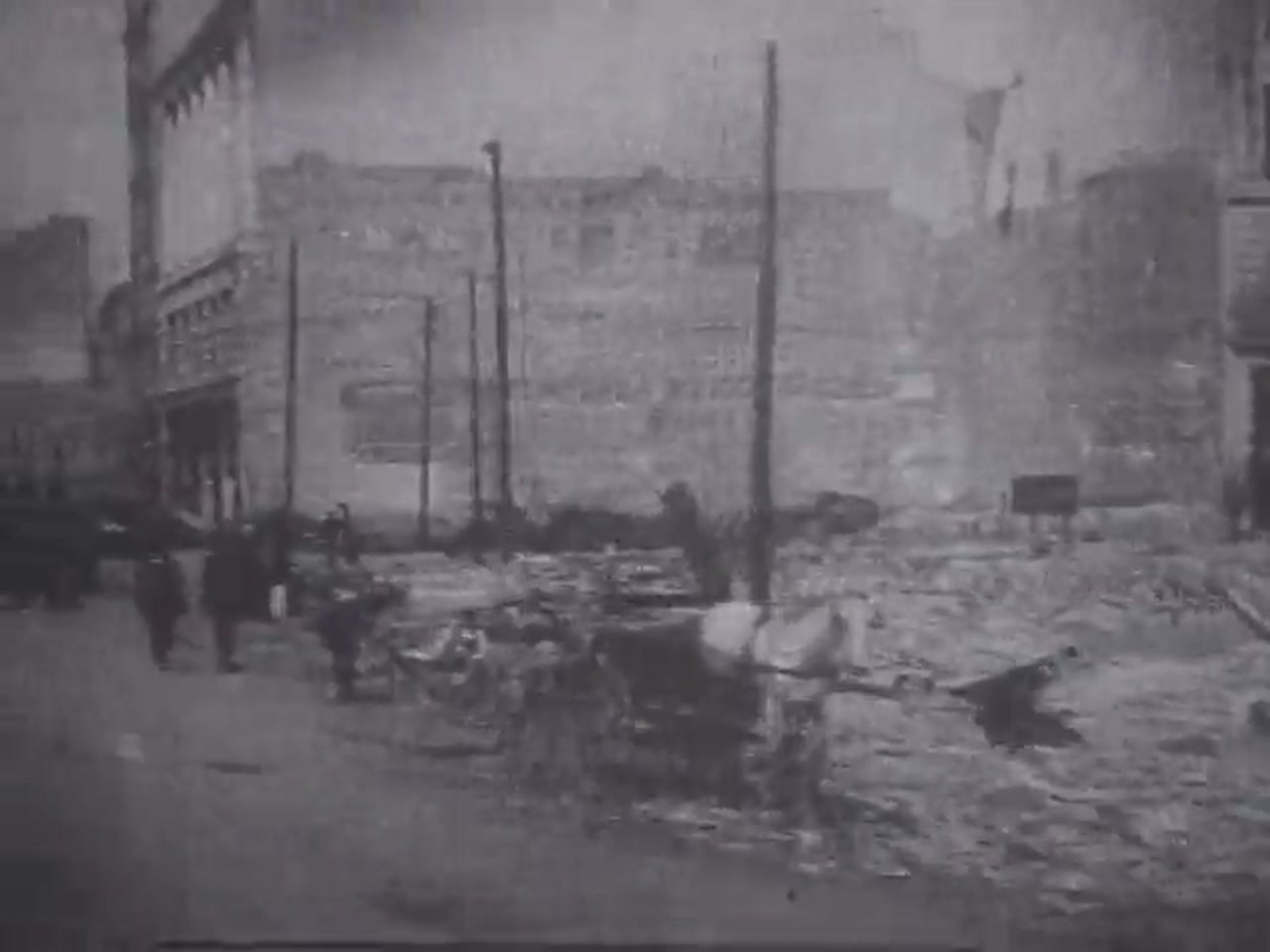 Маркет-стрит после пожара, 1906 год. Prelinger Archives